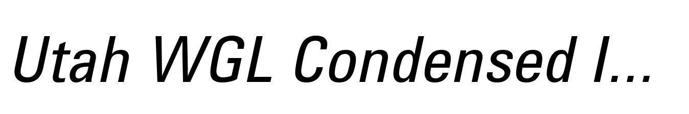 Utah WGL Condensed Italic